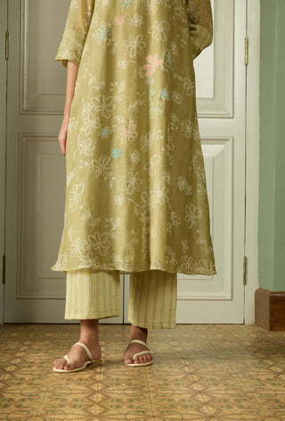 Meadow thread embroidered tunic and pant