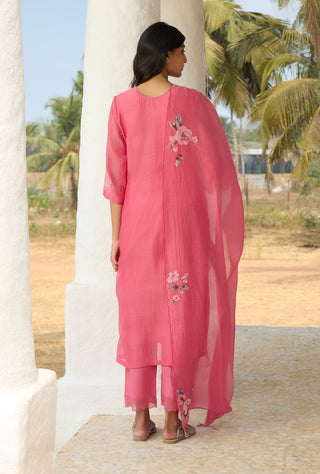 Rose applique kurta set