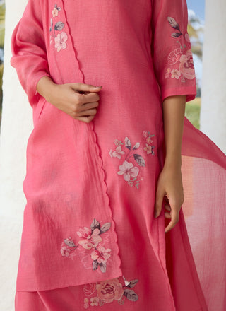 Rose applique kurta set