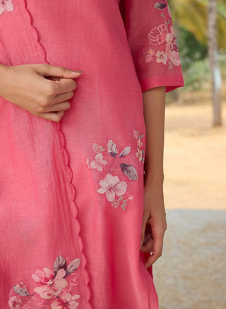 Rose applique kurta set