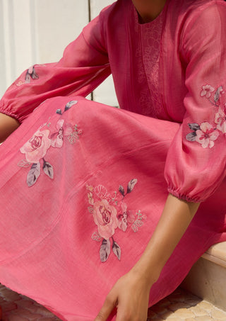 Rose pintuck dress