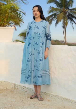 Sky blue floral dress
