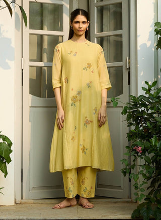 Lemon embroidered bloom tunic and pant