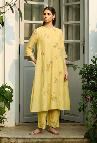 Lemon embroidered bloom tunic and pant