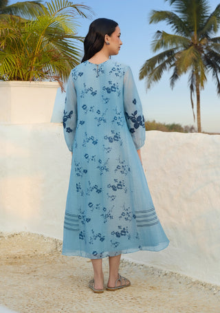 Sky blue floral dress