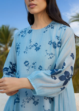 Sky blue floral dress