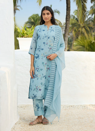 Sky floral kurta set