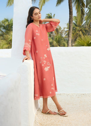 Hibiscus applique dress