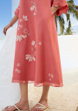 Hibiscus applique dress