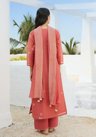 Hibiscus applique kurta set