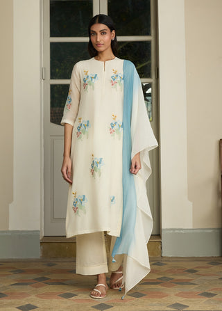 Ivory floral kurta set