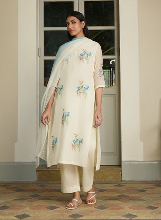 Ivory floral kurta set