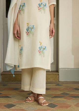 Ivory floral kurta set