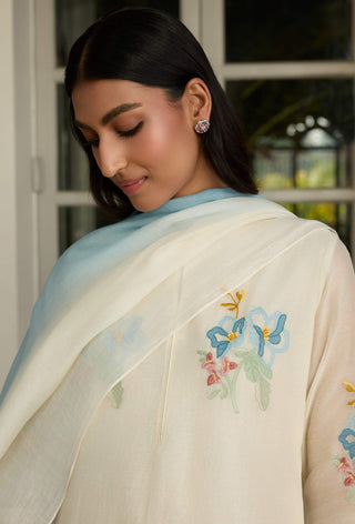 Ivory floral kurta set
