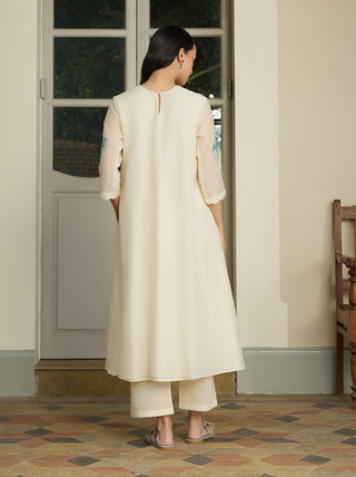 Ivory pintuck tunic and pant