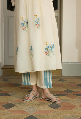 Ivory pintuck tunic and pant