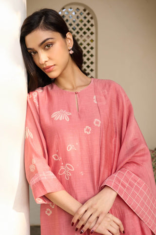 Hibiscus muslin cotton kurta set