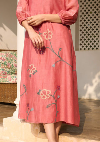 Hibiscus applique dress