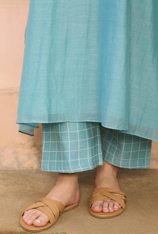 Powder blue applique tunic and pants