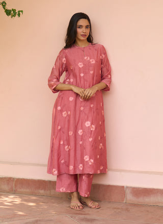 Hibiscus embroidered tunic and pants