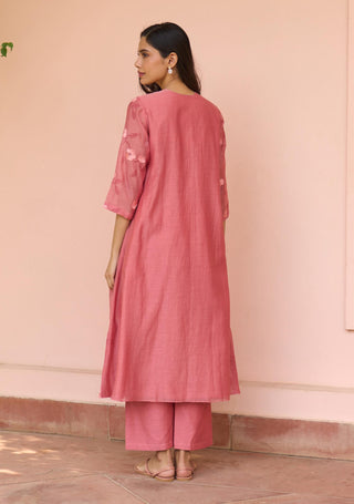 Hibiscus embroidered tunic and pants