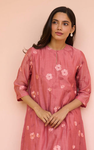 Hibiscus embroidered tunic and pants