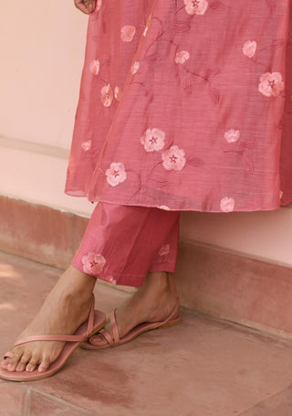 Hibiscus embroidered tunic and pants