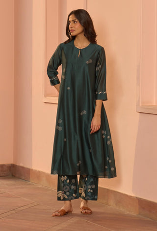 Jade embroidered tunic and pants