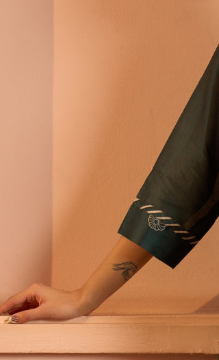 Jade embroidered tunic and pants