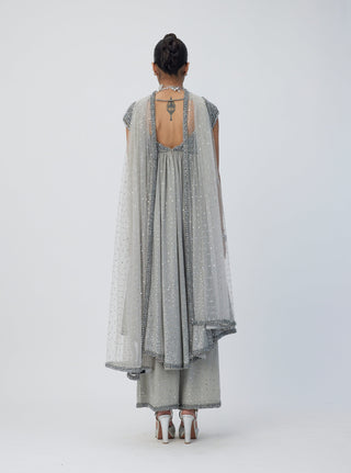 Crystal Gray Kurta Set by Vvani By Vani Vats available on Indiaspopup.com