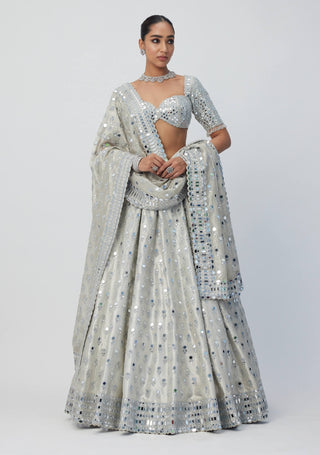 Silver shimmer organza  lehenga set