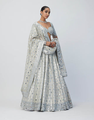 Silver shimmer organza  lehenga set