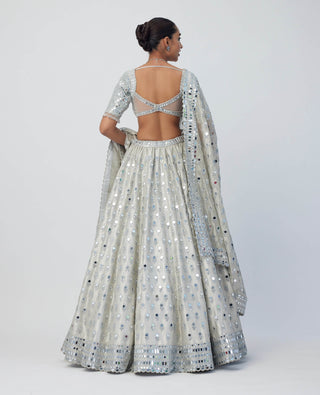 Silver shimmer organza  lehenga set