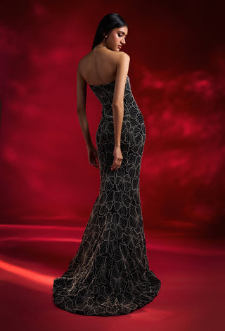 Vanellope Black Embellished Gown by Charu & Vasundhara available on Indiaspopup.com