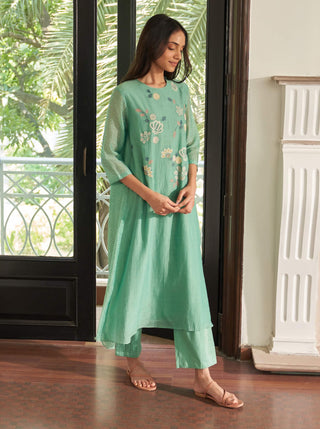 Mint applique tunic and pants