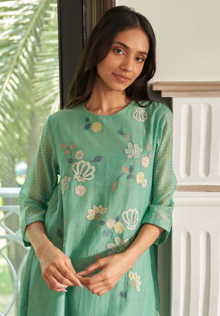 Mint applique tunic and pants