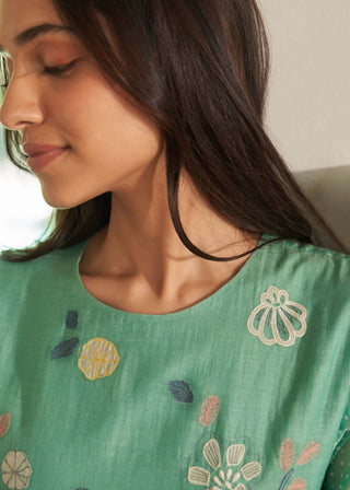 Mint applique tunic and pants