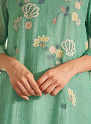 Mint applique tunic and pants