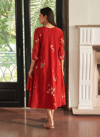Poppy applique jacket dress