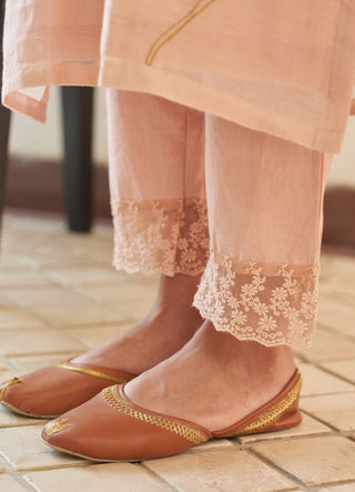Magnolia applique embroidered kurta set
