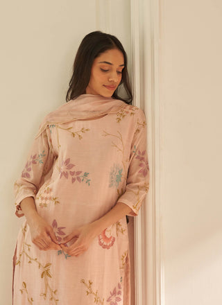 Magnolia applique embroidered kurta set