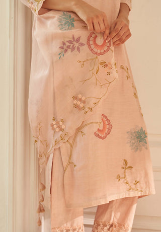 Magnolia applique embroidered kurta set