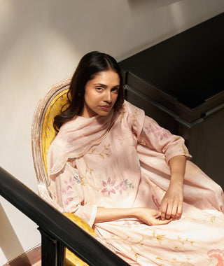 Magnolia applique embroidered kurta set