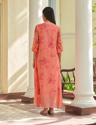 Hibiscus pintuck dress
