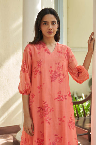 Hibiscus pintuck dress