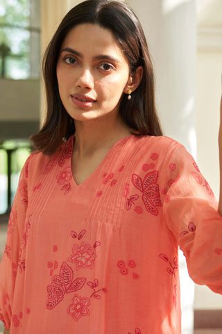 Hibiscus pintuck dress