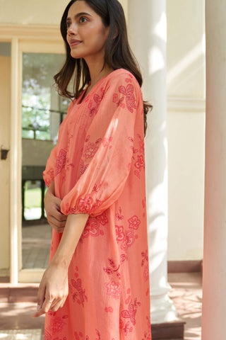 Hibiscus pintuck dress