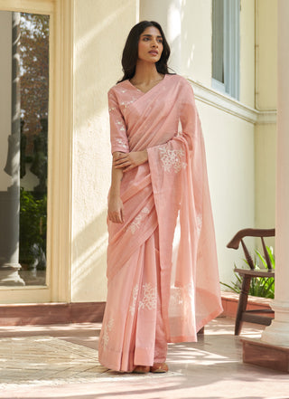 Tulip applique sari and blouse
