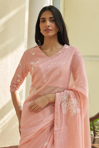 Tulip applique sari and blouse