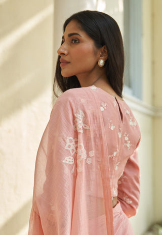 Tulip applique sari and blouse